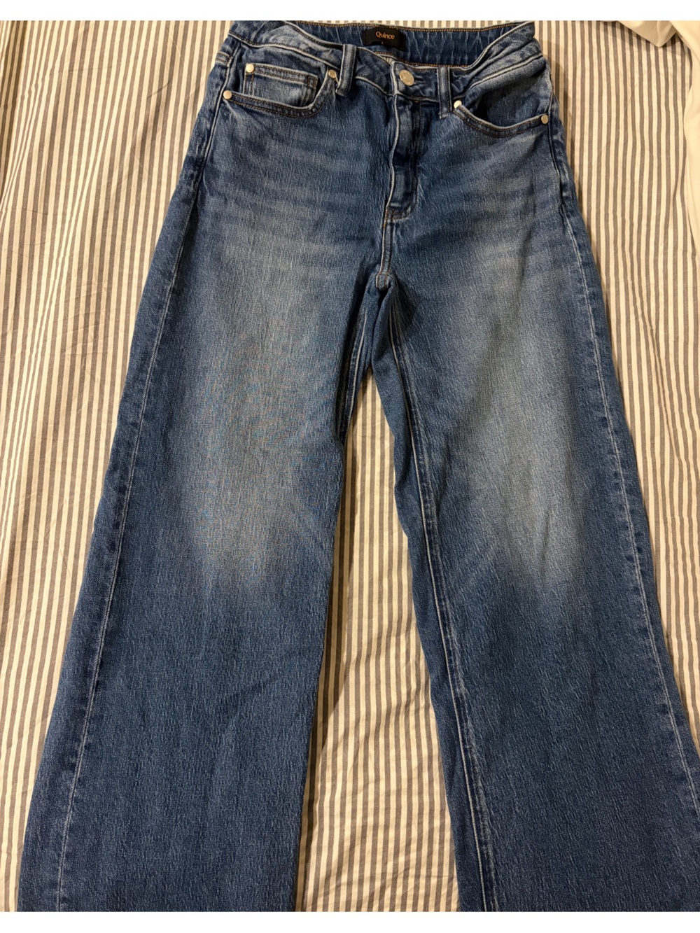 Quince Bella Stretch Relaxed Straight Leg Jeans - Atlantic Blue, Size 27 - Picture 8 of 10